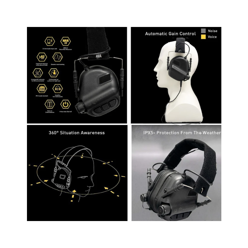EARMOR M31 MOD4 Orejeras Electrónicas Protección Auditiva Caza al Aire Libre Diseño Duradero Amplificación Sonido