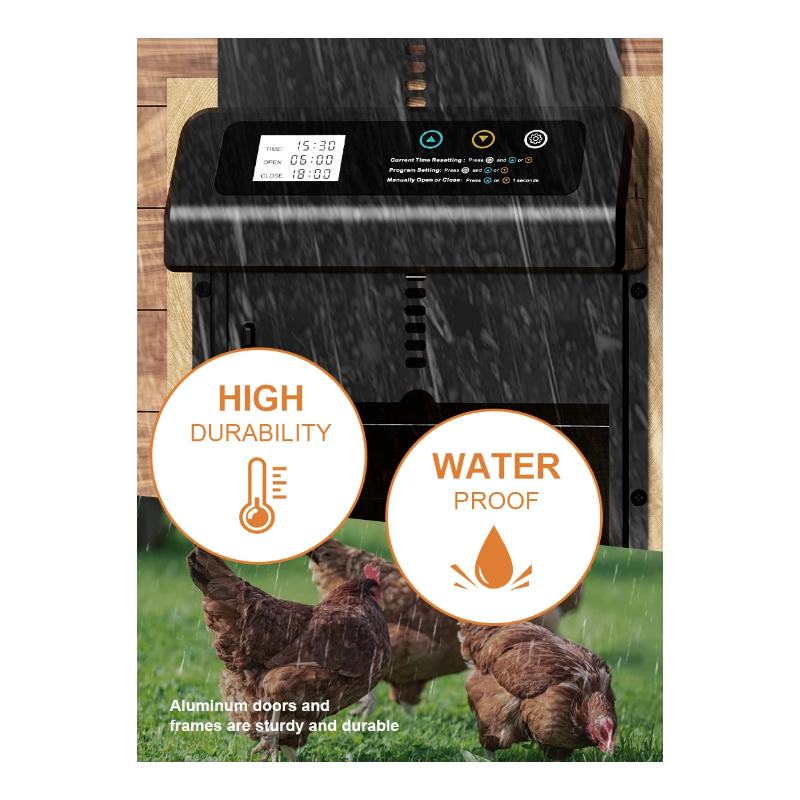Abridor Automático de Puerta de Gallinero M5 con Temporizador Integrado y Construcción Duradera para Gallinas