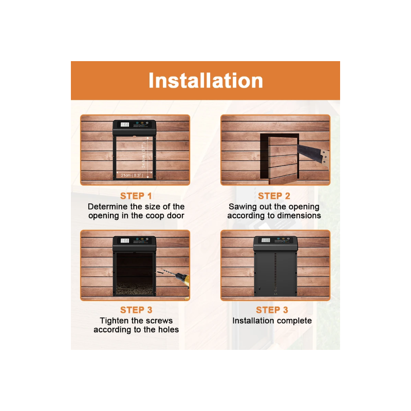 Abridor Automático de Puerta de Gallinero M5 con Temporizador Integrado y Construcción Duradera para Gallinas