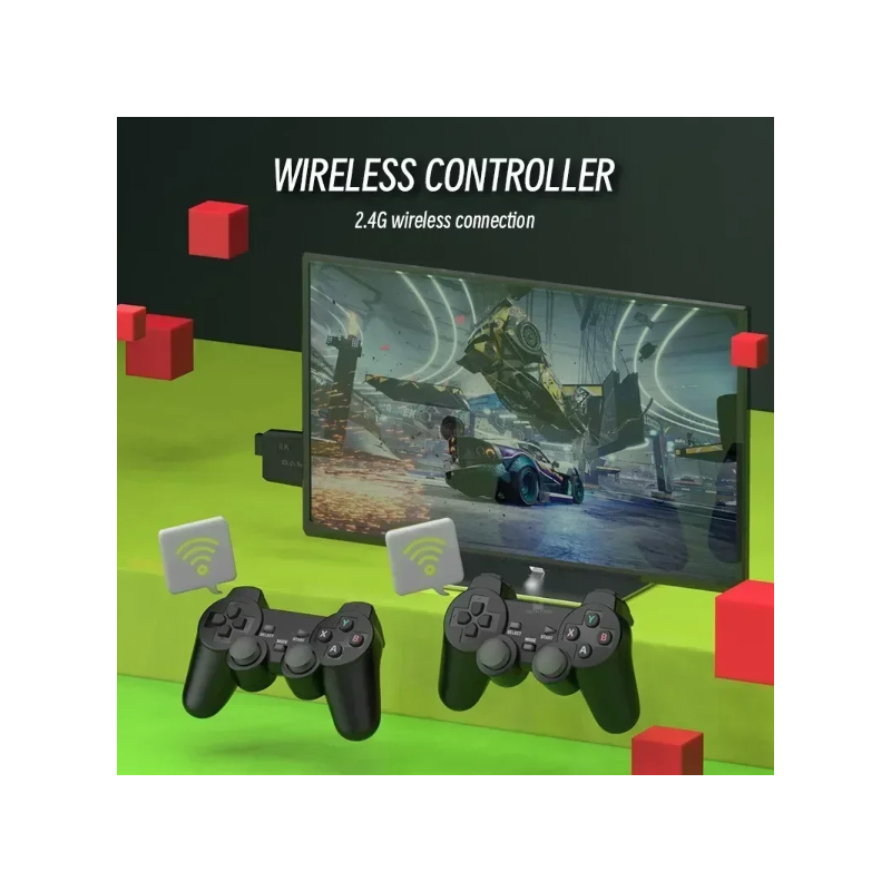 Consola de Videojuegos M8 con Controlador Inalámbrico 2.4G y Juegos Retro 4K Modelos de 32G 64G hasta 10000 Juegos