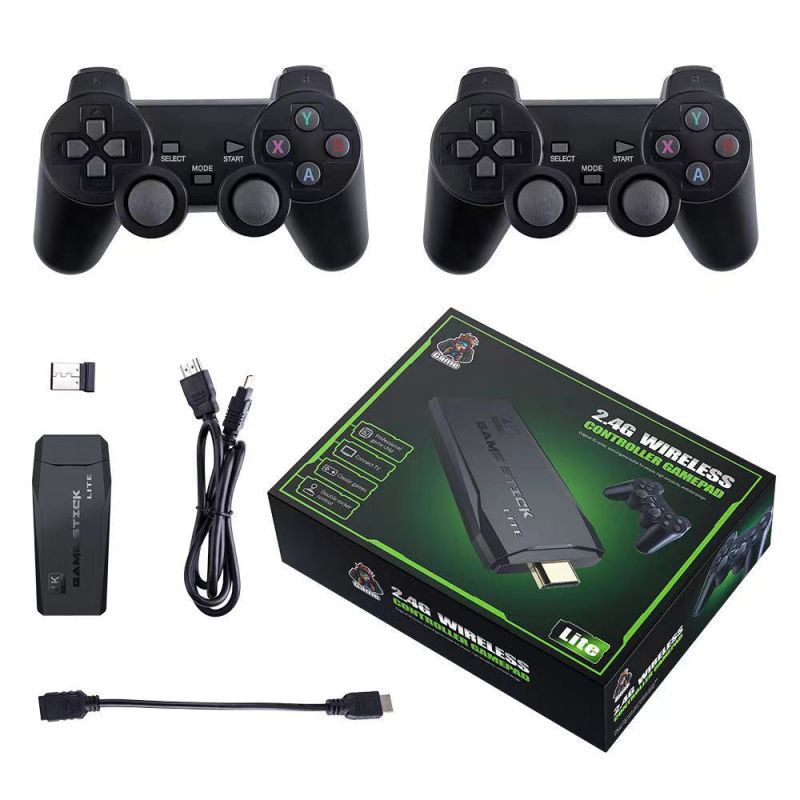 Consola de Videojuegos 2.4G con Juegos Retro 4K 10000 Títulos PS1 GBA Regalo de Navidad Ideal Controlador Doble