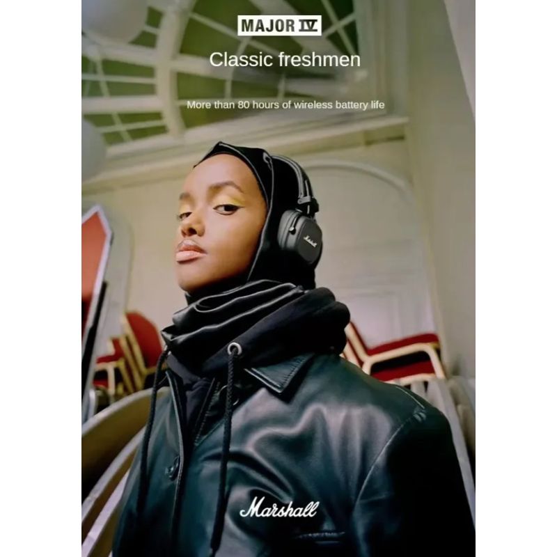 Marshall Major IV Auriculares Inalámbricos Bluetooth Sonido de Firma y Carga Inalámbrica para Entusiastas Música