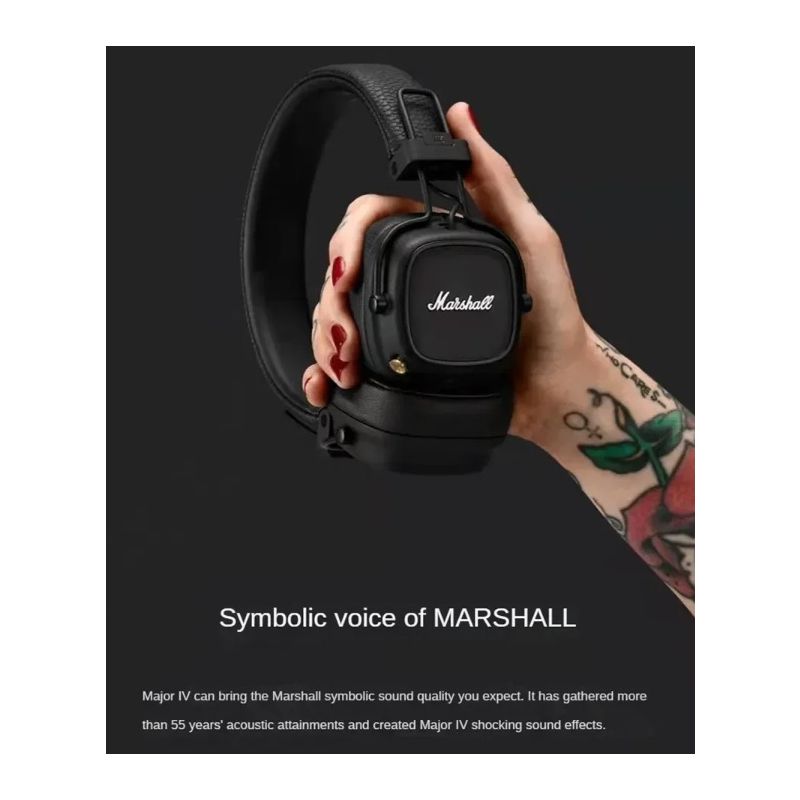 Marshall Major IV Auriculares Inalámbricos Bluetooth Sonido de Firma y Carga Inalámbrica para Entusiastas Música
