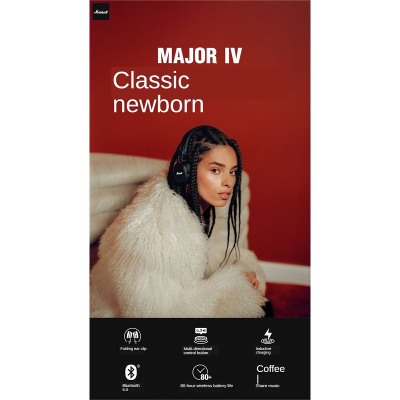 Auriculares Major III Bluetooth MARSHALL Diseño Plegable Graves Profundos con Micrófono Ideal para Deporte