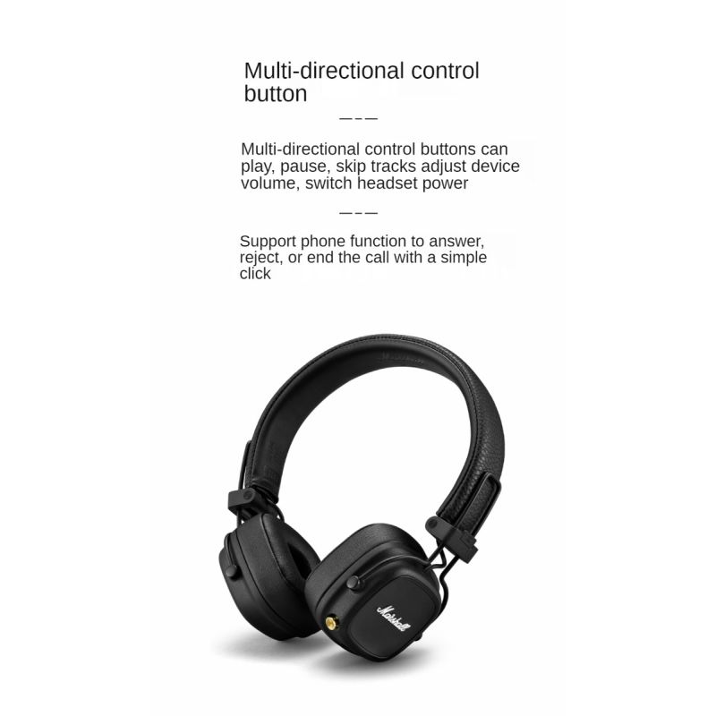 Auriculares Major III Bluetooth MARSHALL Diseño Plegable Graves Profundos con Micrófono Ideal para Deporte