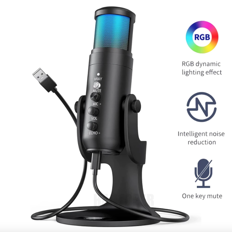Nuevo Micrófono MU900PRO RGB USB Alta Calidad de Sonido para Gaming Podcast Creadores Contenido Músicos