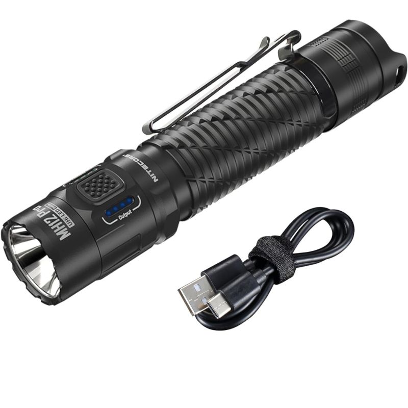 Linterna recargable Nitecore MH12 Pro 3300 lúmenes USB-C alta luminosidad para aventuras al aire libre