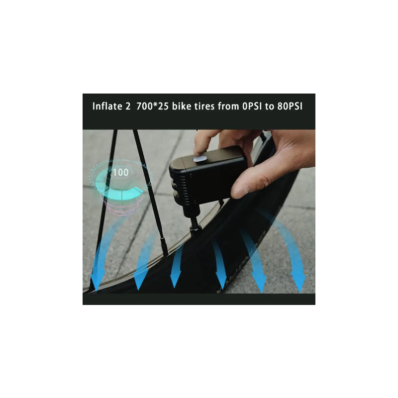 Mini Bomba de Aire Eléctrica Inalámbrica Portátil para MTB y Carretera Compatible con Válvula Presta Schrader