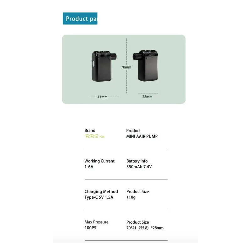 Mini Bomba de Aire Eléctrica Inalámbrica Portátil para MTB y Carretera Compatible con Válvula Presta Schrader