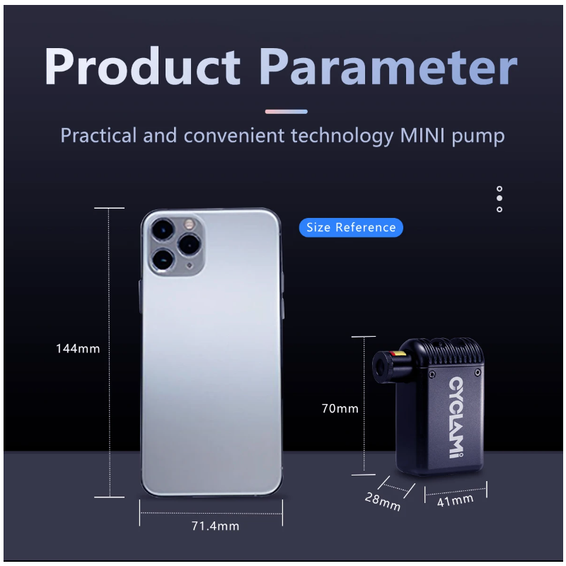 Mini Bomba de Aire Eléctrica Inalámbrica Portátil para MTB y Carretera Compatible con Válvula Presta Schrader