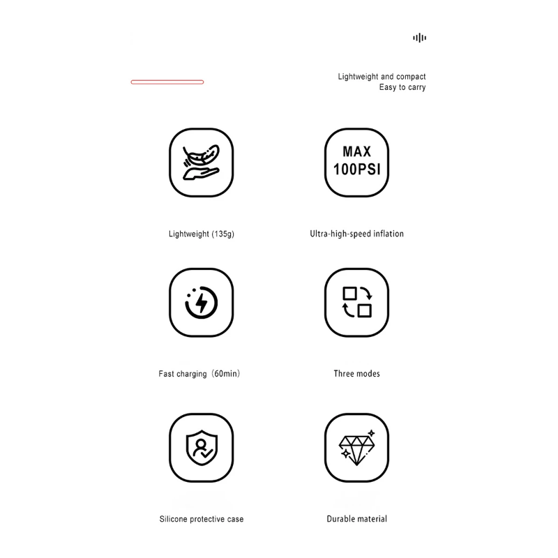 Mini Bomba de Bicicleta HT09mini Bomba de Aire Eléctrica Portátil Sensor de Alta Precisión Ideal para Viajes