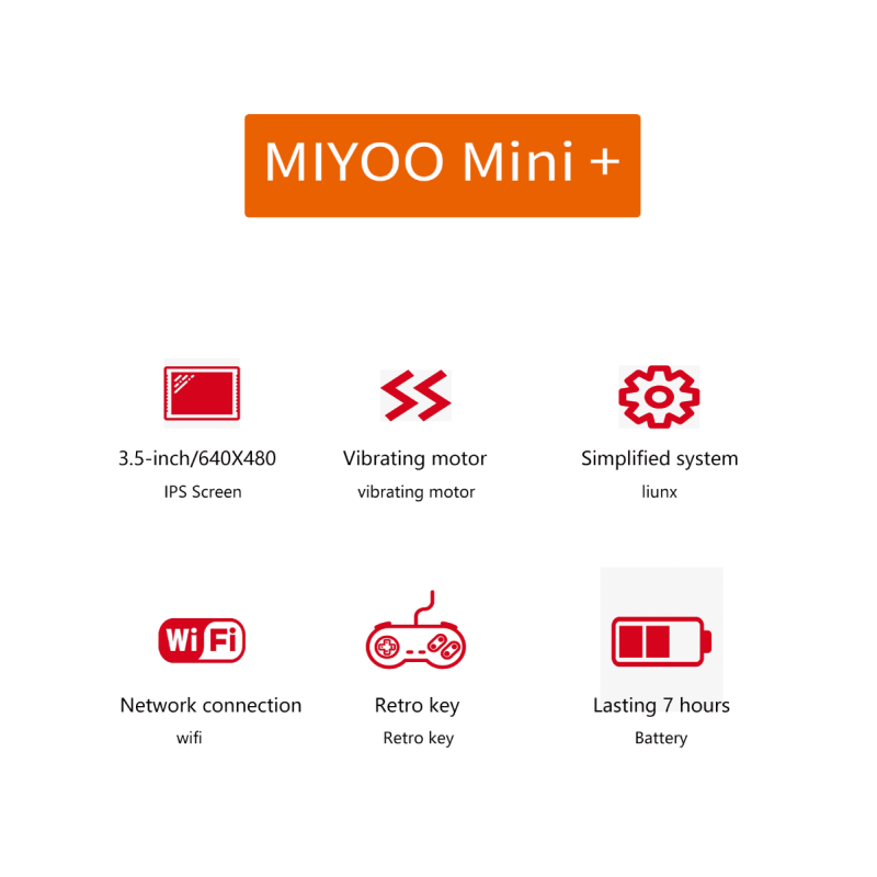 MIYOO Mini Plus Consola de Juegos Portátil Retro Pantalla IPS 3.5 Pulgadas Videojuegos Clásicos en Movimiento