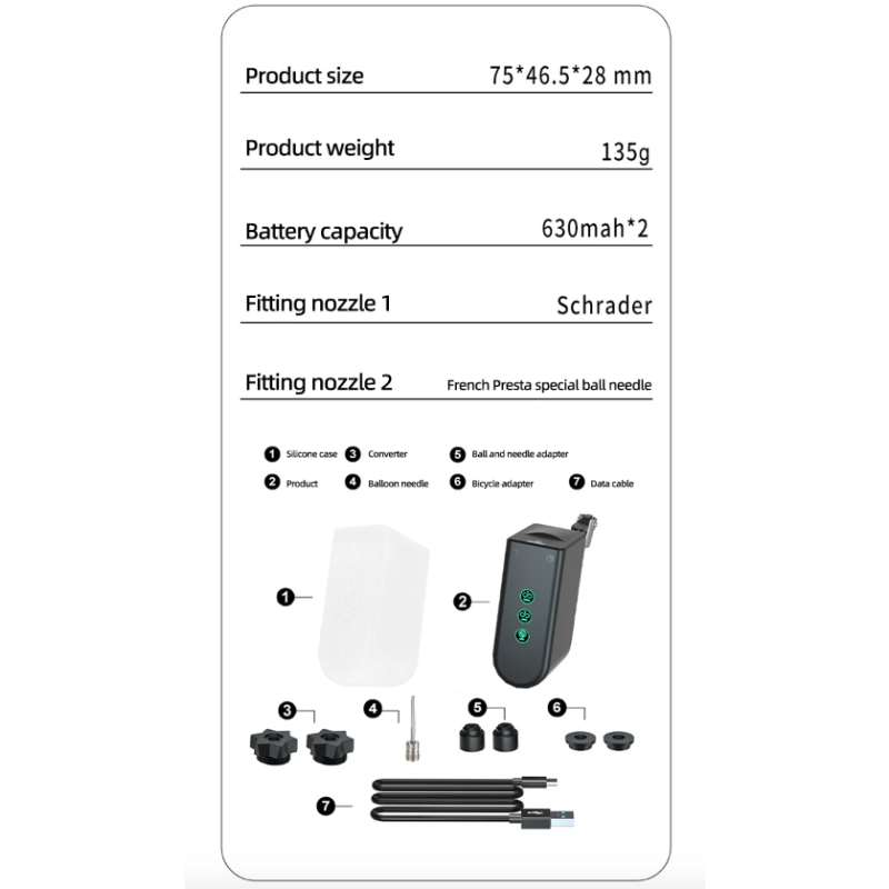 Mini Bomba de Bicicleta HT09mini Bomba de Aire Eléctrica Portátil Sensor de Alta Precisión Ideal para Viajes