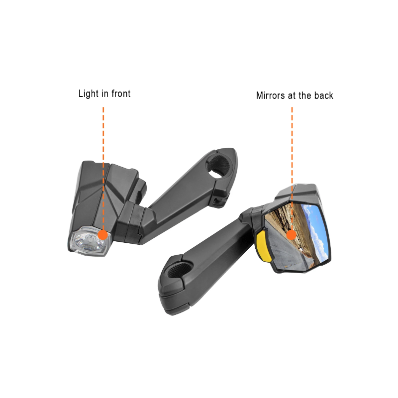 Faro CarryBright CB800 espejo retrovisor ciclismo innovador seguridad visibilidad aleación de aluminio ciclistas