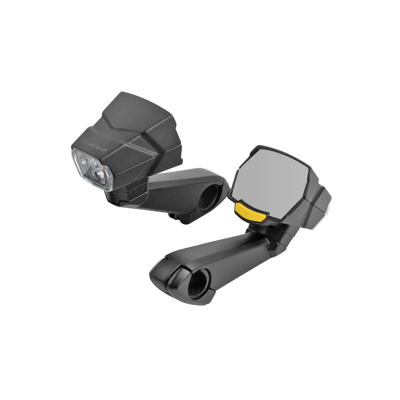 Faro CarryBright CB800 espejo retrovisor ciclismo innovador seguridad visibilidad aleación de aluminio ciclistas