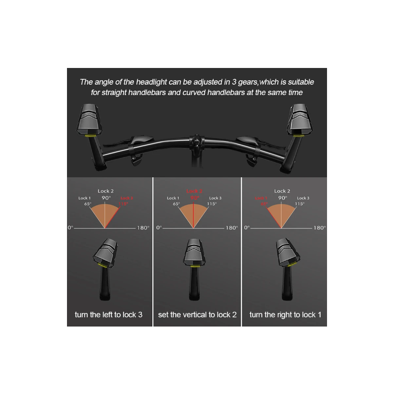 Faro CarryBright CB800 espejo retrovisor ciclismo innovador seguridad visibilidad aleación de aluminio ciclistas
