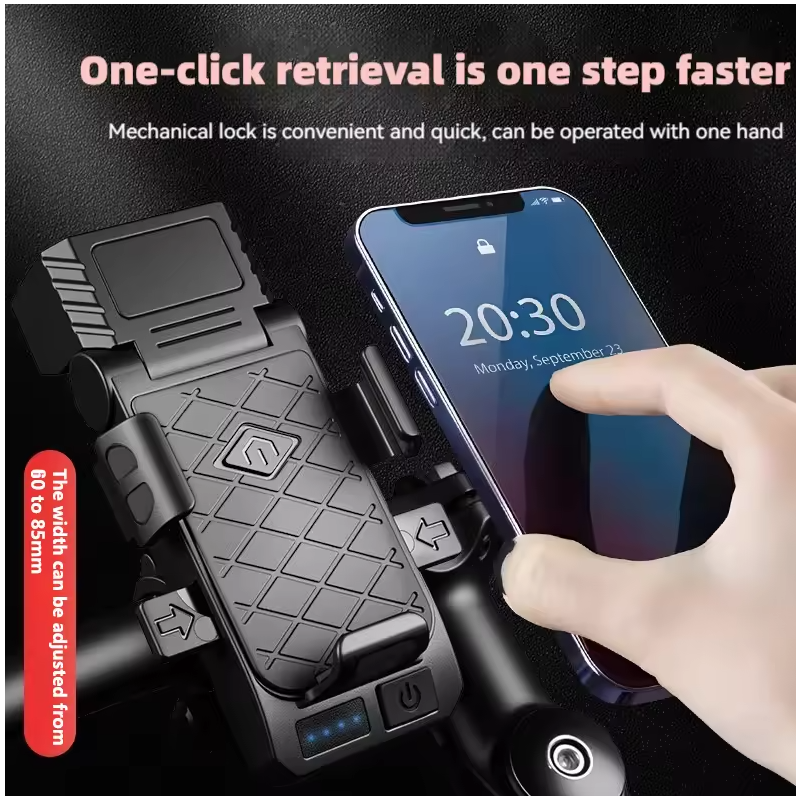 Luz Delantera Bicicleta Multifuncional 3 en 1: Bocina, Porta Celular. Seguridad Ciclismo Carga USB-C.