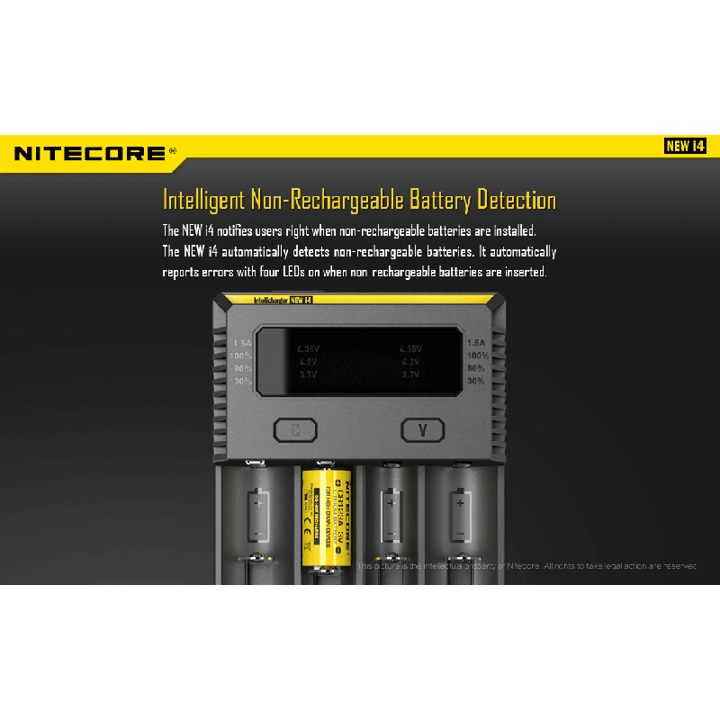 Cargador de baterías Nitecore NEW I4 carga inteligente para Li-Ion y NiMH salida eficiente y compatibilidad amplia