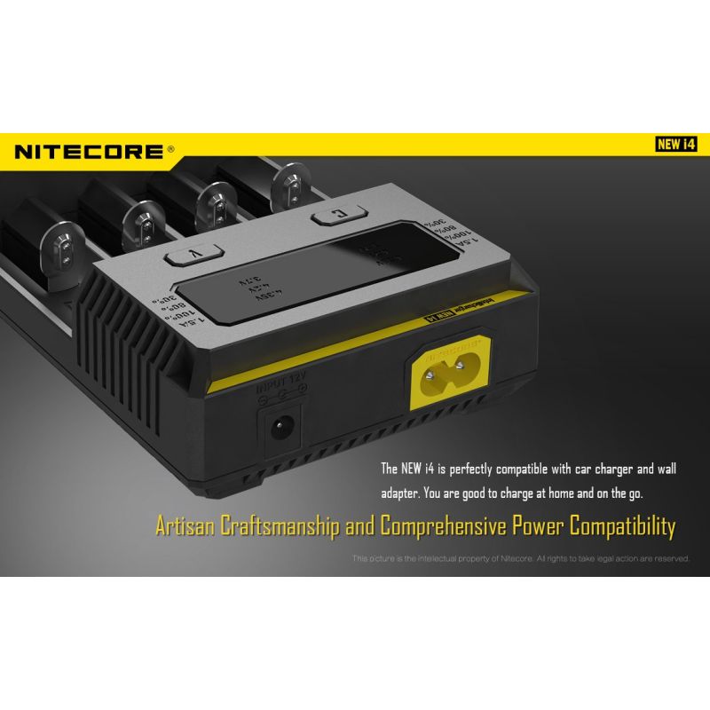 Cargador de baterías Nitecore NEW I4 carga inteligente para Li-Ion y NiMH salida eficiente y compatibilidad amplia