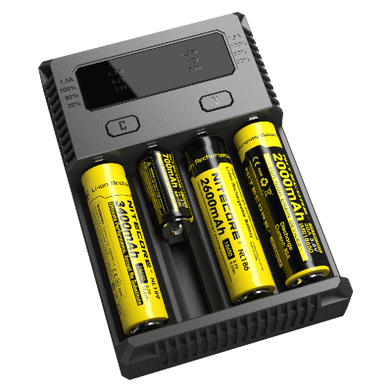 Cargador de baterías Nitecore NEW I4 carga inteligente para Li-Ion y NiMH salida eficiente y compatibilidad amplia