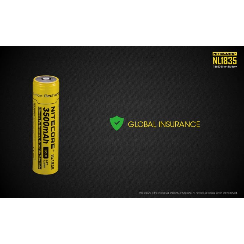 Batería Nitecore 18650 NL1835 3500mAh Recargable Li-ion para Dispositivos Electrónicos y Linternas 3.6V