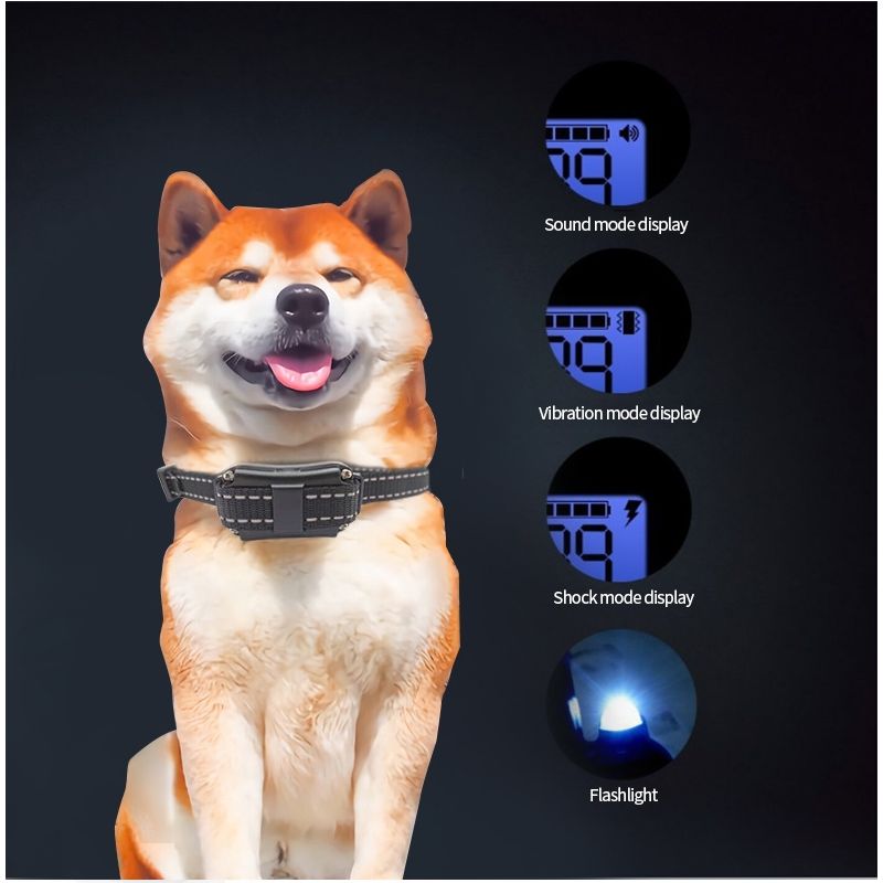Nuevo collar eléctrico impermeable recargable para perros con pantalla LCD y 3 modos de entrenamiento 800m