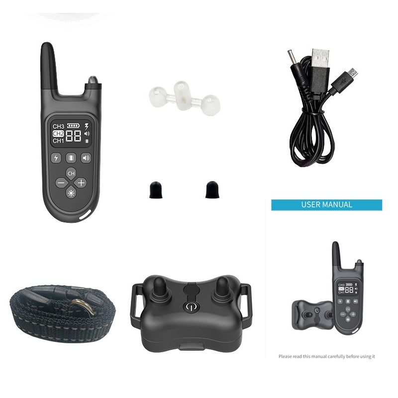 Nuevo collar eléctrico impermeable recargable para perros con pantalla LCD y 3 modos de entrenamiento 800m