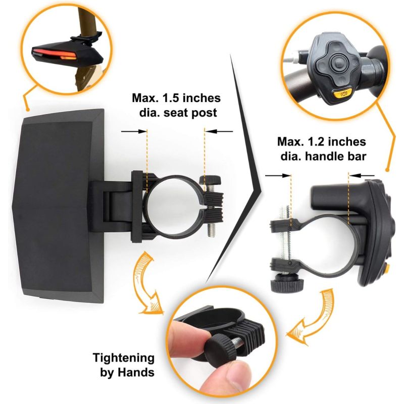 Ampulla C1 Luz Trasera Bicicleta LED con Control Remoto para Seguridad y Carril Láser