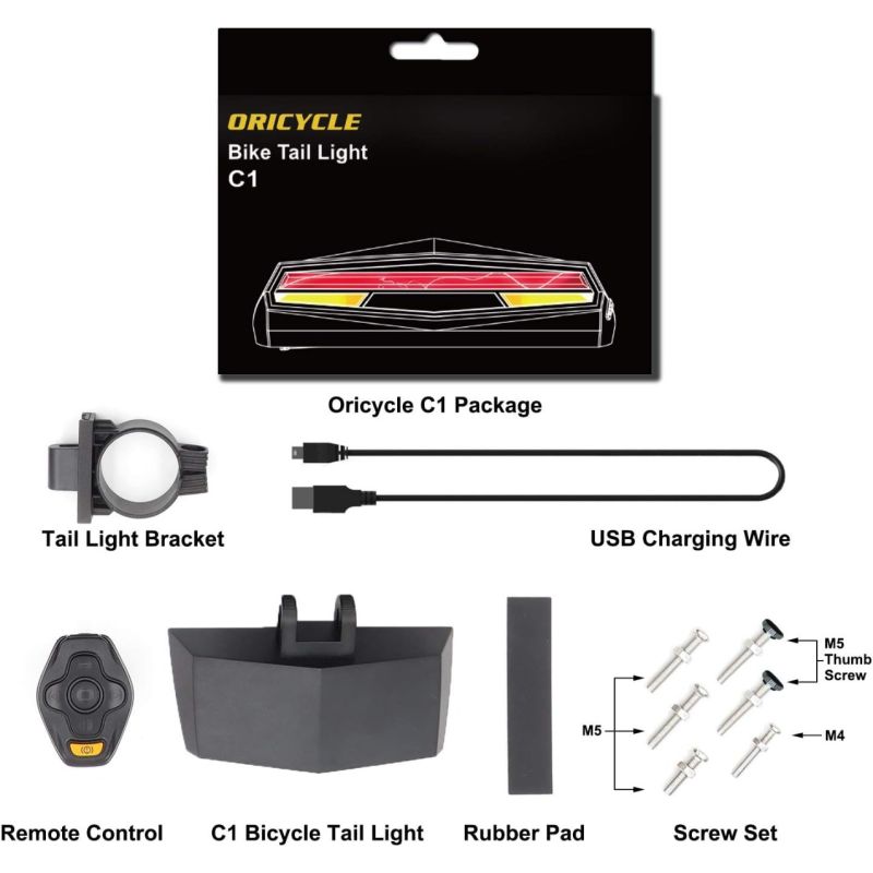 Ampulla C1 Luz Trasera Bicicleta LED con Control Remoto para Seguridad y Carril Láser