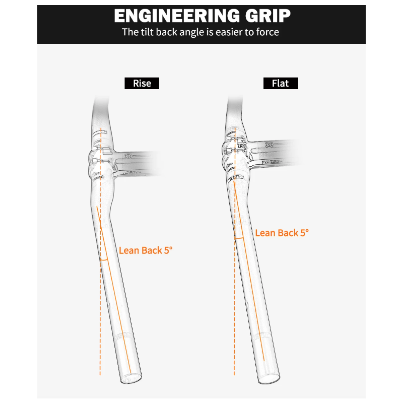 Manillar de bicicleta TOSEEK ZF-ONE MTB completo en fibra de carbono 31.8mm negro mate opción 580 a 760mm