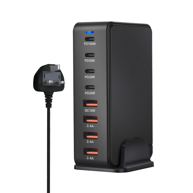 Cargador GaN de escritorio 240W USB tipo C de 8 puertos carga rápida para múltiples dispositivos y laptops