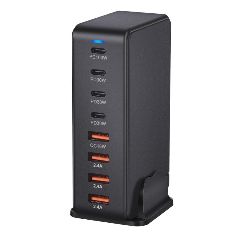 Cargador GaN de escritorio 240W USB tipo C de 8 puertos carga rápida para múltiples dispositivos y laptops