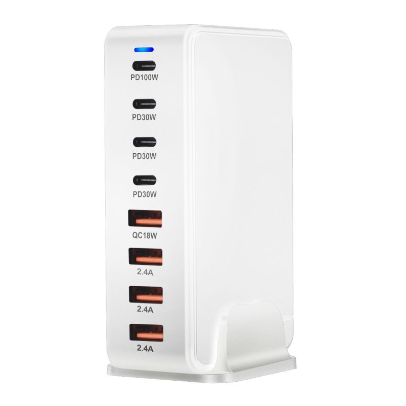 Cargador GaN de escritorio 240W USB tipo C de 8 puertos carga rápida para múltiples dispositivos y laptops