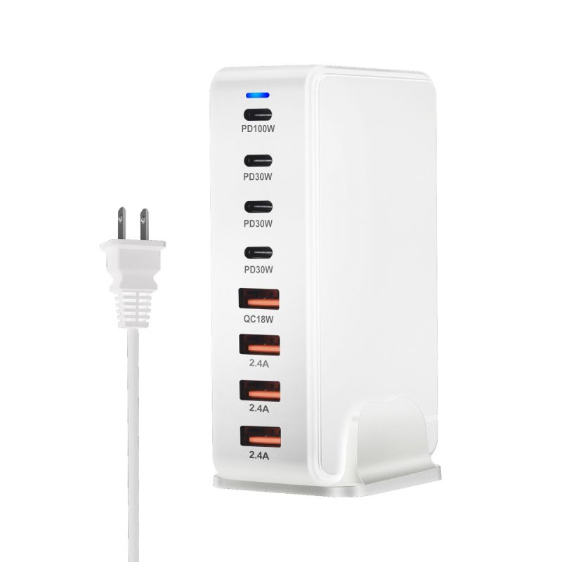 Cargador GaN de escritorio 240W USB tipo C de 8 puertos carga rápida para múltiples dispositivos y laptops