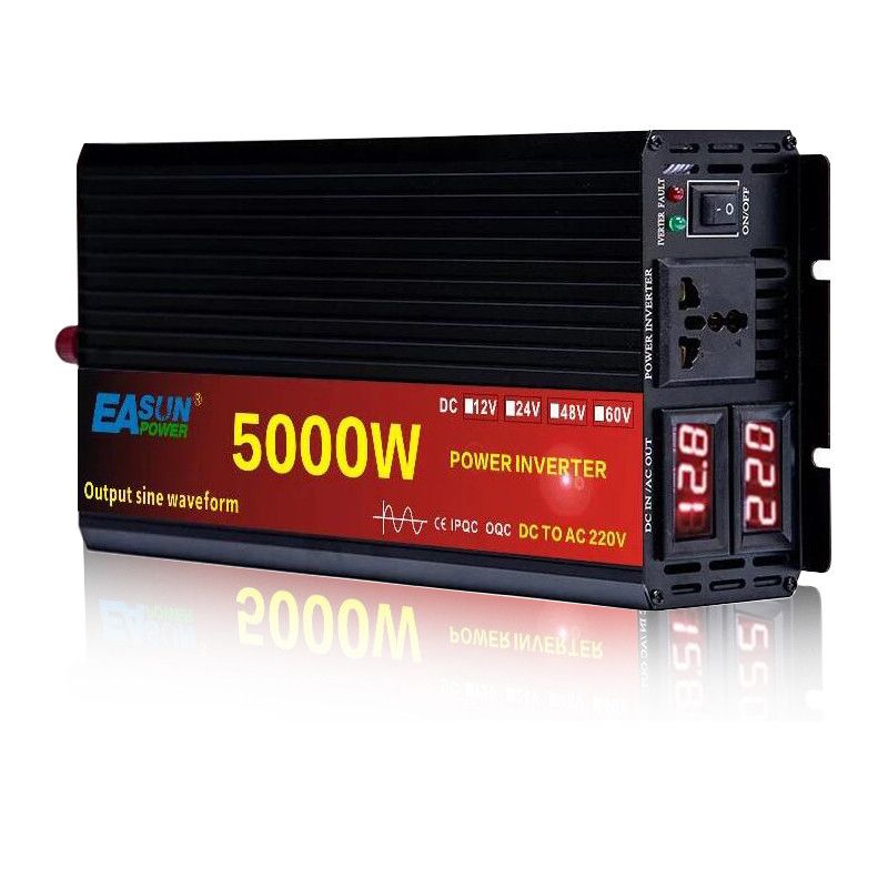 Inversor eléctrico EASUN de onda sinusoidal pura 5000W 12V/24V a 220V energía limpia y protección para el hogar