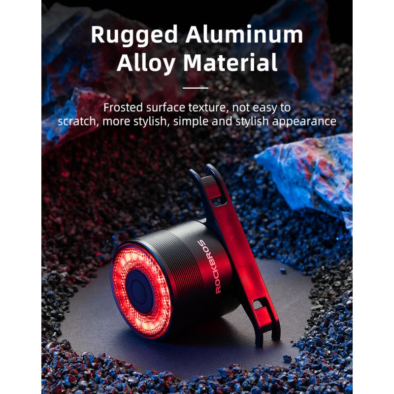 Luz trasera ROCKBROS Q3 para ciclismo nocturno luz LED con sensor de freno inteligente MTB impermeable IPX6