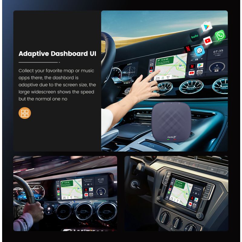 CarlinKit CarPlay Ai Box QCM6125 Android 12 Streaming Netflix YouTube Spotify Conectividad 4G Wi-Fi Coches