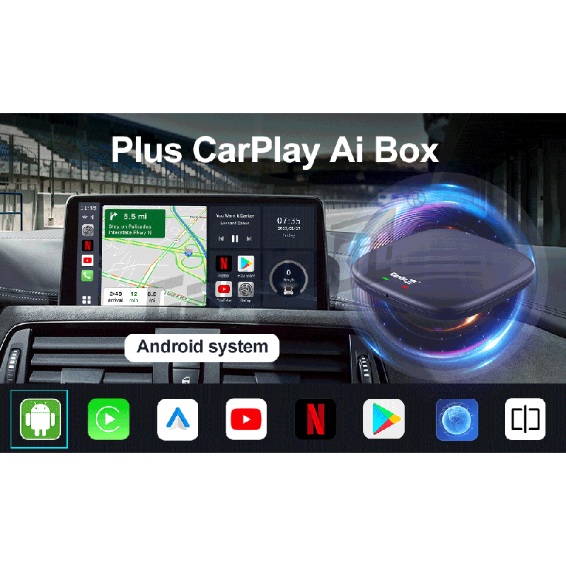 CarlinKit CarPlay Ai Box QCM6125 Android 12 Streaming Netflix YouTube Spotify Conectividad 4G Wi-Fi Coches