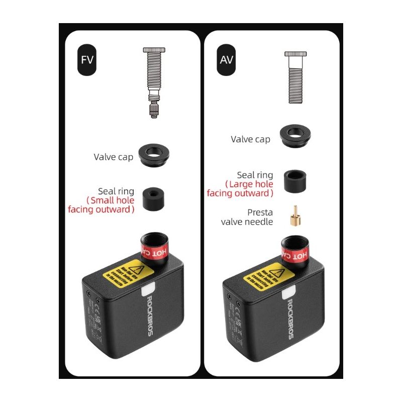 ROCKBROS bomba ligera inflador portátil 100PSI para bicicleta coche motocicleta diseño compacto y recargable