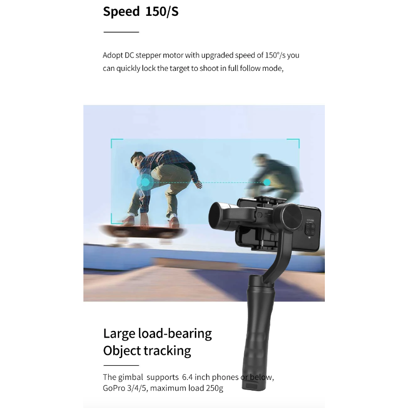 F6 Estabilizador de Mano Cardán de 3 Ejes para Teléfono y Cámara Calidad Profesional Grabación de Vídeo