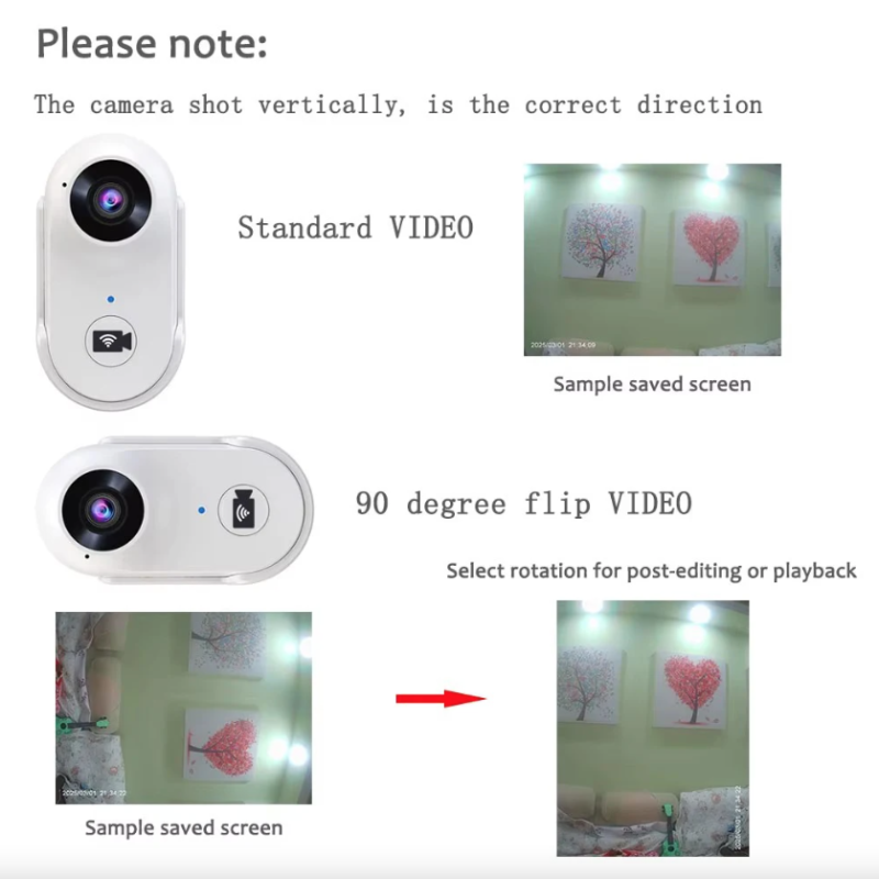 Mini Cámara WiFi HD 1080P Portátil para Deportes|Moto|Mascotas|Grabadora de Video Gran Angular 120°