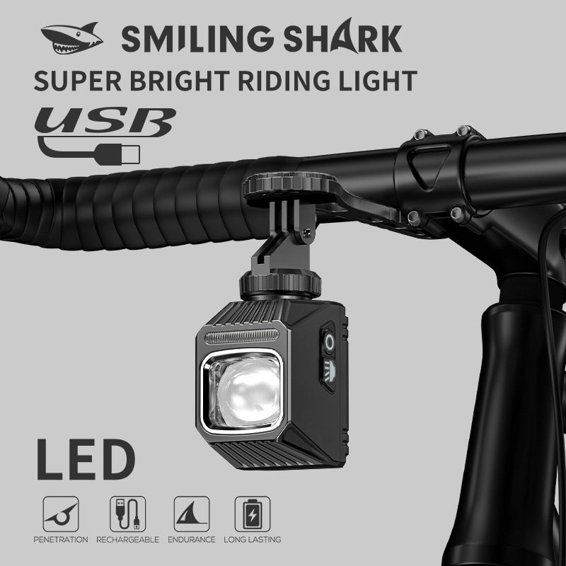 Luces delanteras colgantes SMILING SHARK EVO1700 recargable por USB-C seguridad en ciclismo LED impermeable