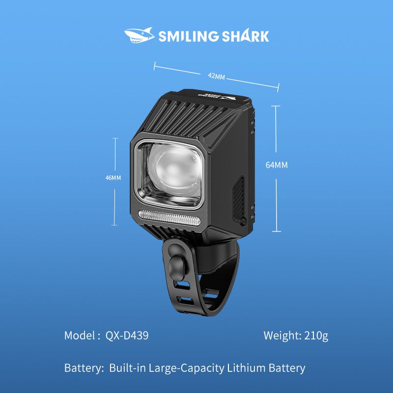 Luces delanteras colgantes SMILING SHARK EVO1700 recargable por USB-C seguridad en ciclismo LED impermeable