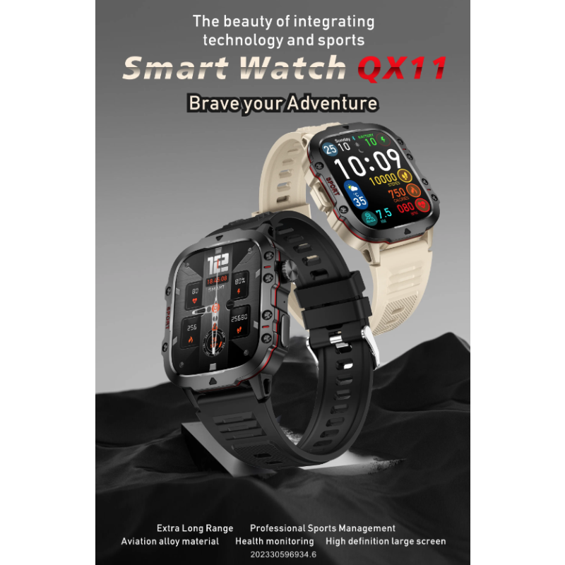 Smartwatch QX11 Hombre IP68 5ATM Bluetooth Llamadas 1.96