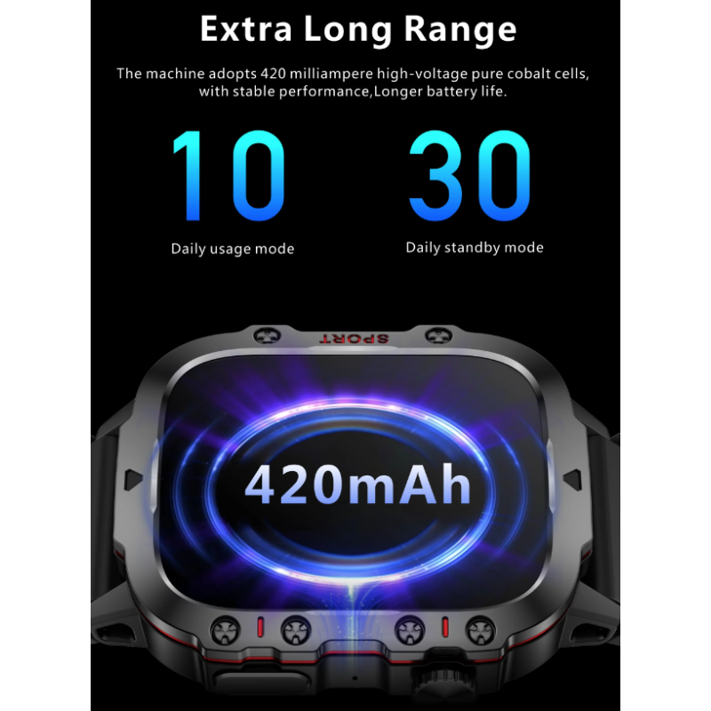 Smartwatch QX11 Hombre IP68 5ATM Bluetooth Llamadas 1.96