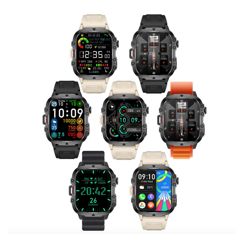 QX11 Smart Watch Hombres IP68 5ATM Deportes al aire libre Fitness Tracker Monitor de salud 1.96 &quot;BT Call Smartwatch