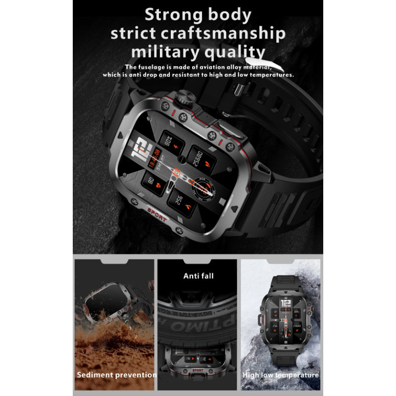 Smartwatch QX11 Hombre IP68 5ATM Bluetooth Llamadas 1.96