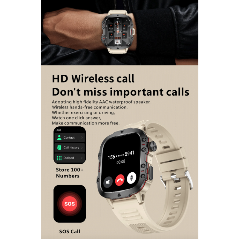 Smartwatch QX11 Hombre IP68 5ATM Bluetooth Llamadas 1.96