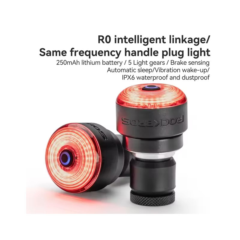 ROCKBROS R0 Luz Tapón Manillar Tipo-C | Luz Trasera MTB Carretera | Seguridad y Visibilidad Ciclismo