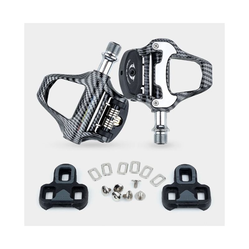 Pedales RACEWORK SPD Keo de fibra de carbono con rodamientos ultraligeros para ciclismo de alto rendimiento